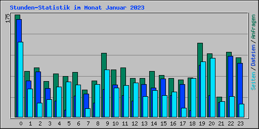 Stunden-Statistik im Monat Januar 2023