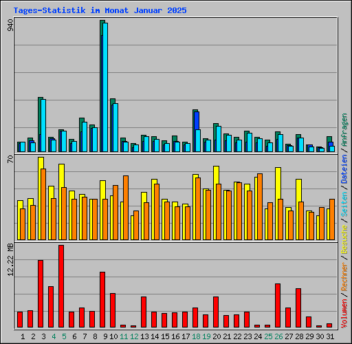 Tages-Statistik im Monat Januar 2025