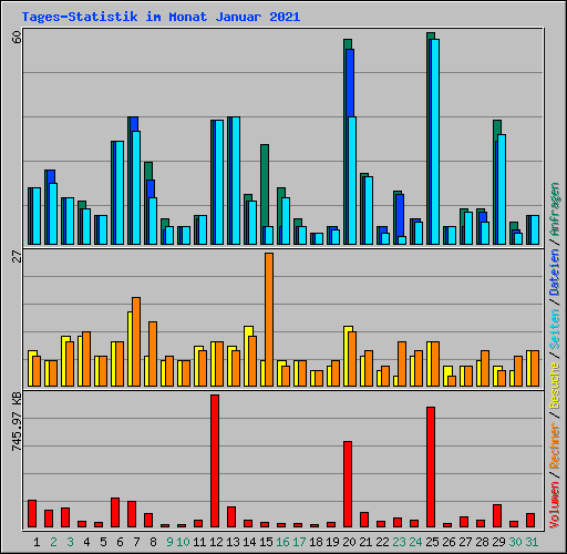 Tages-Statistik im Monat Januar 2021