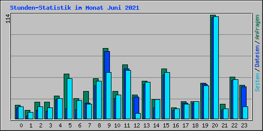 Stunden-Statistik im Monat Juni 2021