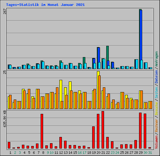 Tages-Statistik im Monat Januar 2021