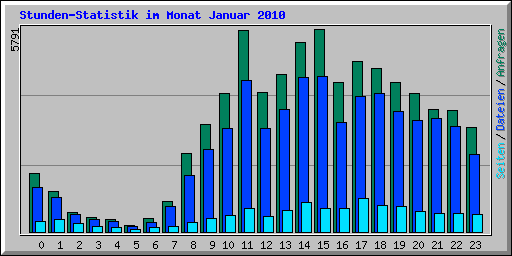 Stunden-Statistik im Monat Januar 2010