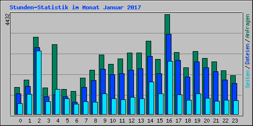 Stunden-Statistik im Monat Januar 2017