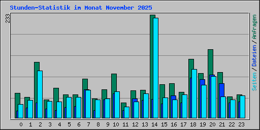 Stunden-Statistik im Monat November 2025
